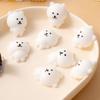 yangyizhi 4Pcs Mini Cartoon Bear Squeeze Toy, Stress Relief White Sensory Focus Aid Hand Relaxation Fidget Party Favors