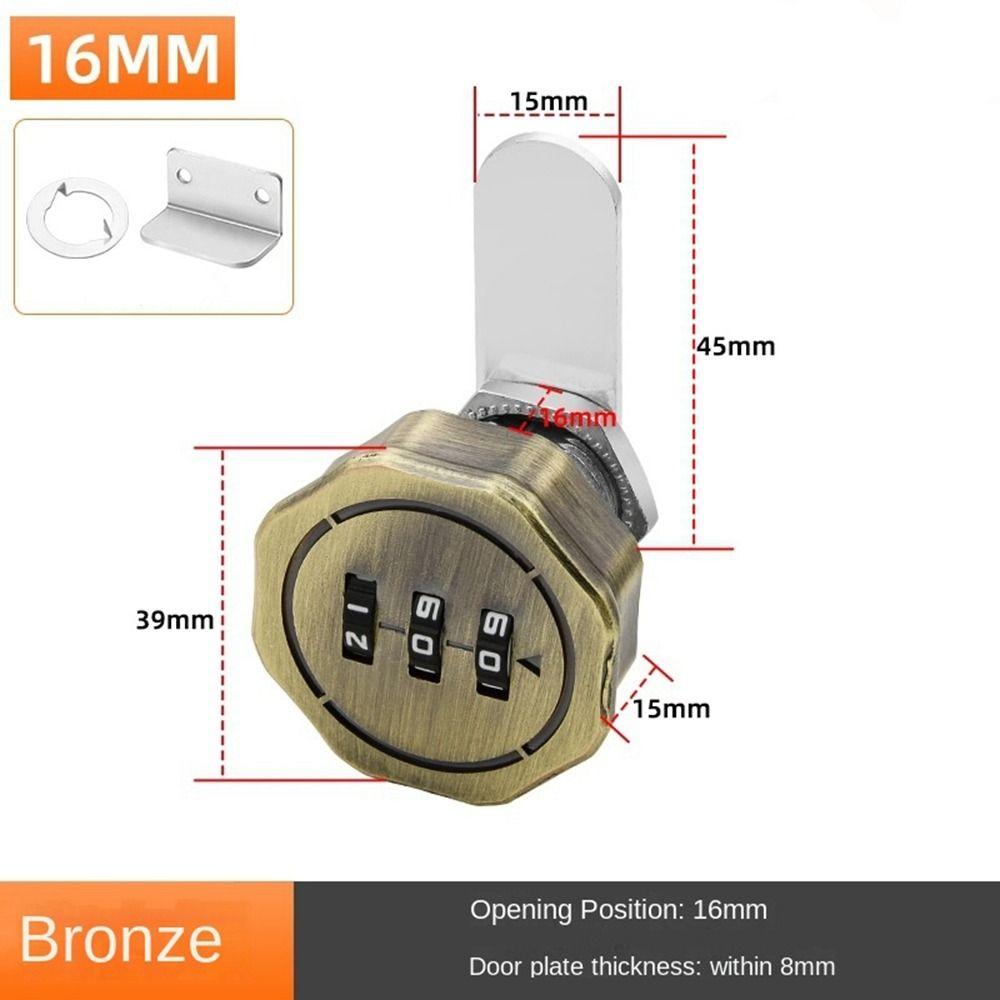 3-цифровой кодовый замок для шкафа, ящика, почтового ящика, шкафчика, мебели, противоугонный замок из цинкового сплава