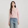 Ge Jin Women's Spring/Autumn Casual Slim-fit Diagonal Button Long-Sleeve Knit Top