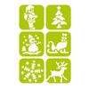 Рождественские трафареты для детей - DTM LOISIRS CRÉATIFS - Набор из 6 штук - Многоразовый пластик - Зеленый