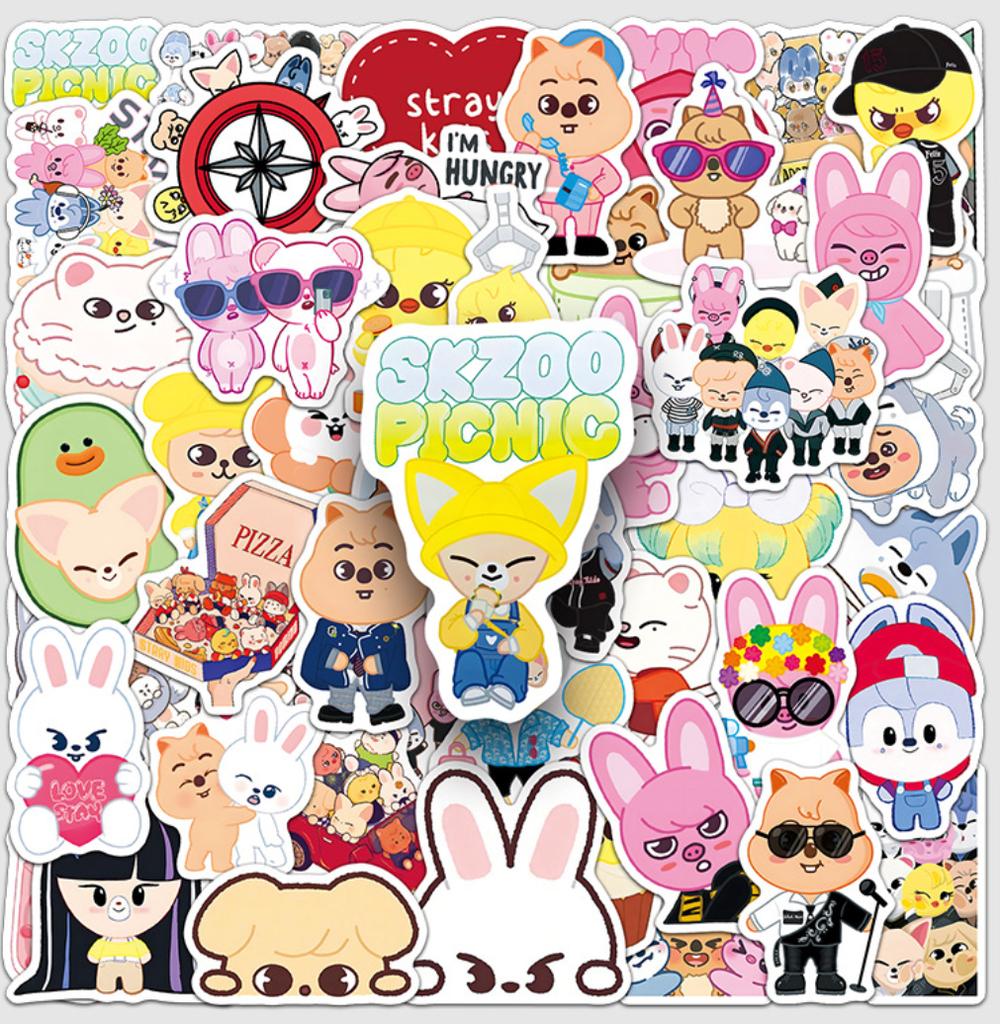 Skzoo Stickers 50 Pcs Stray Kids K Pop Group Animal Persona Waterproof Diy Decorative Decals For Laptop Phone Luggage K Pop Fans
