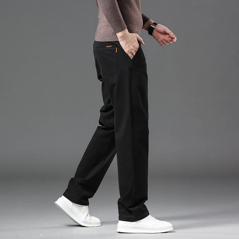 Весна и осень 2024 года, новые повседневные брюки высокого класса для мужчин, прямые свободные широкие брюки в деловом стиле