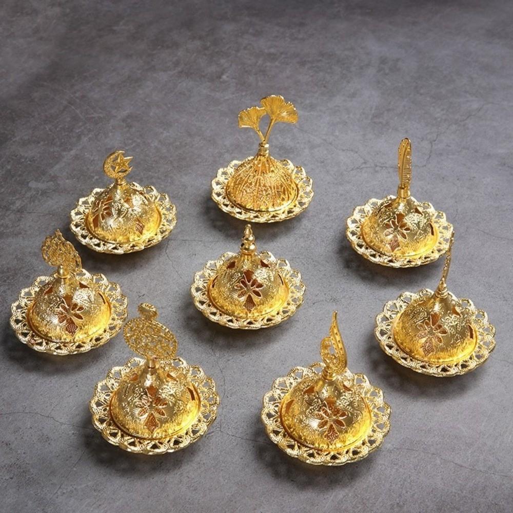 Gold Mini Censer Holder Zinc Zinc Alloy Aromatherapy Burner Creative Metal Incense Burner  Middle East
