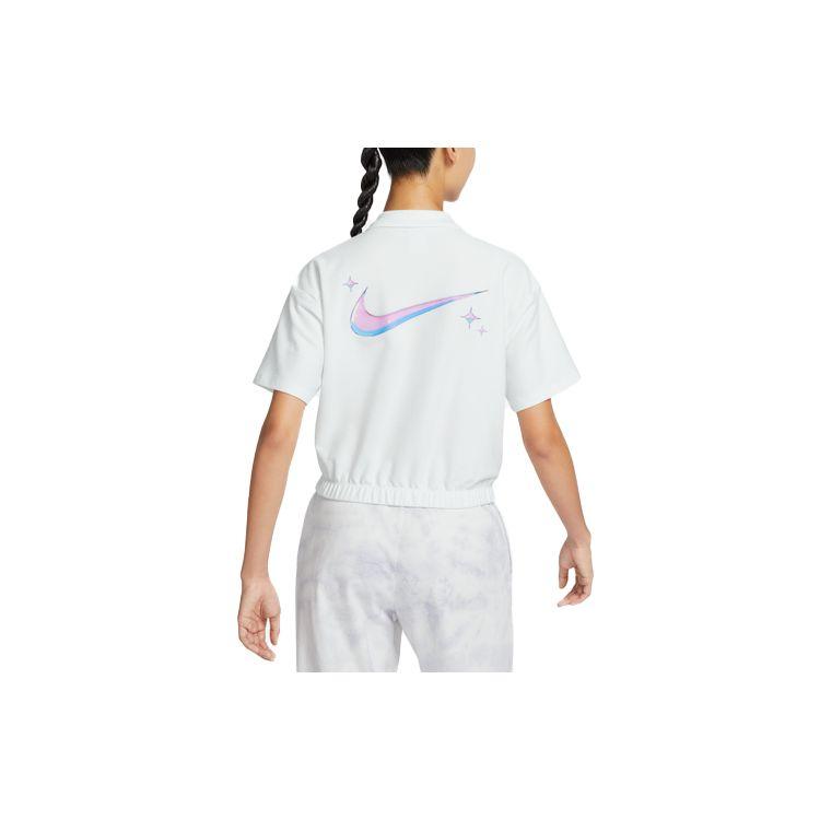 Nike Спортивная футболка-поло с принтом логотипа, женские топы, цвет Mountain-White FN3707-121