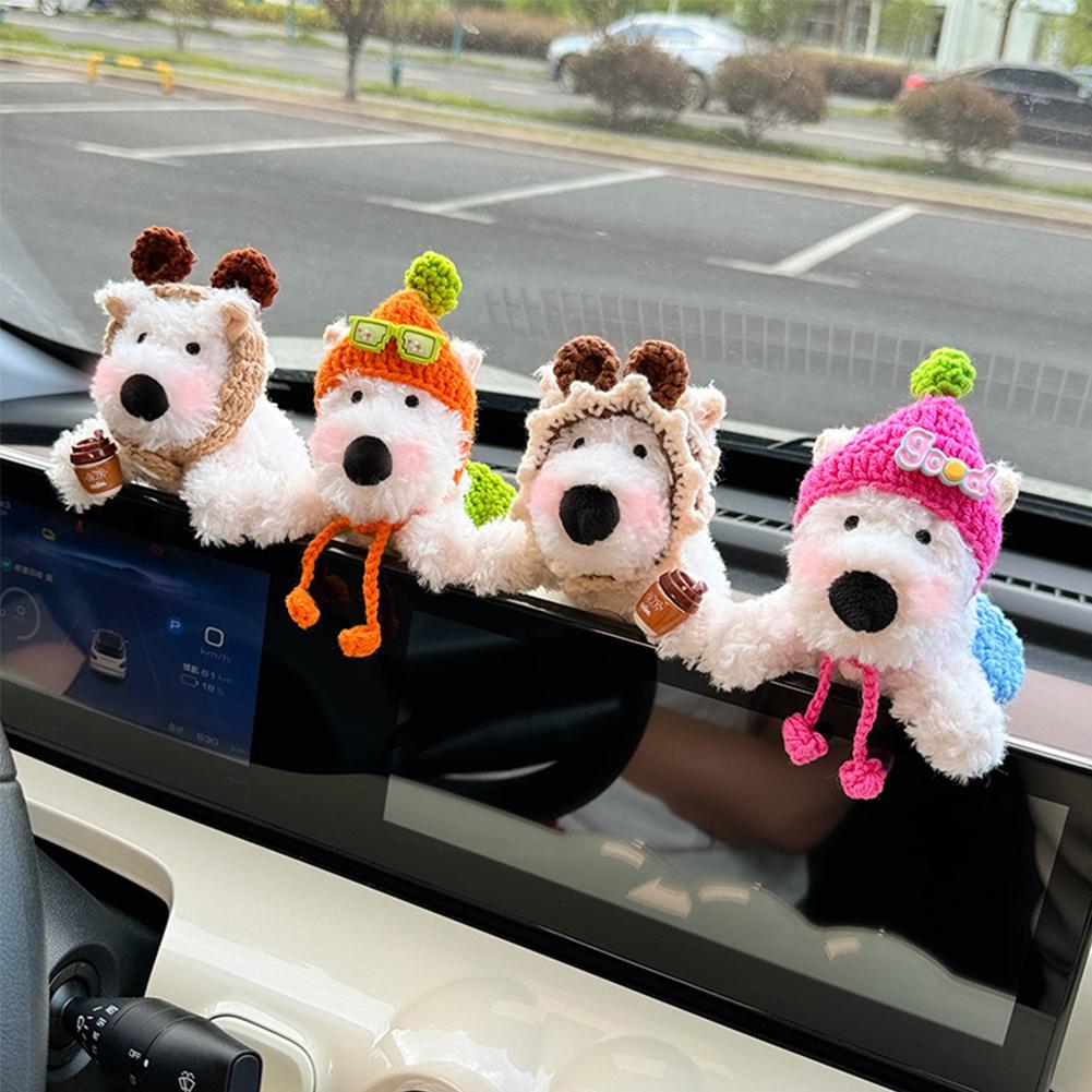 Автомобильные аксессуары для украшения переключения передач, милые куклы с зеркалом, дворником, лобовым стеклом, задним видом, дети K0L3