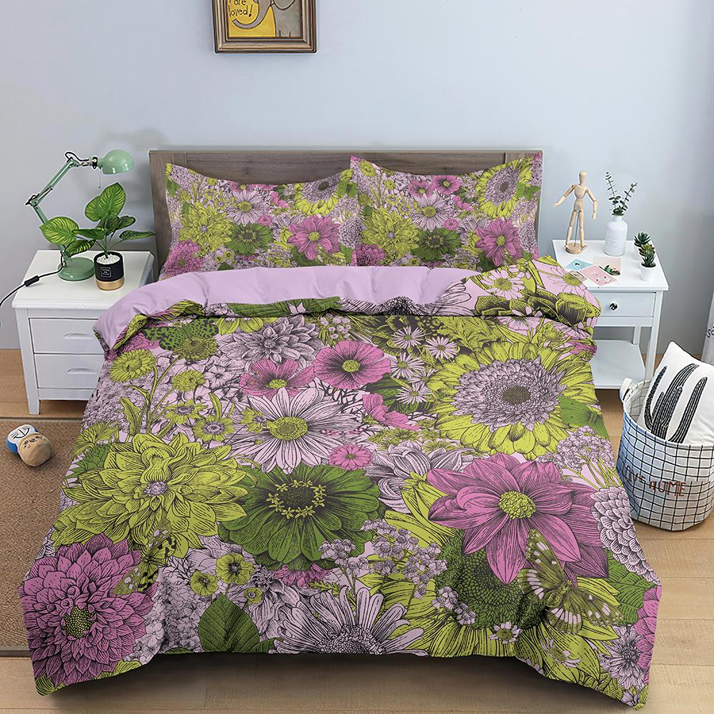 Пододеяльник с изображением подсолнуха на молнии, двуспальный пододеяльник с наволочкой, мягкие комплекты постельного белья для подростков и взрослых