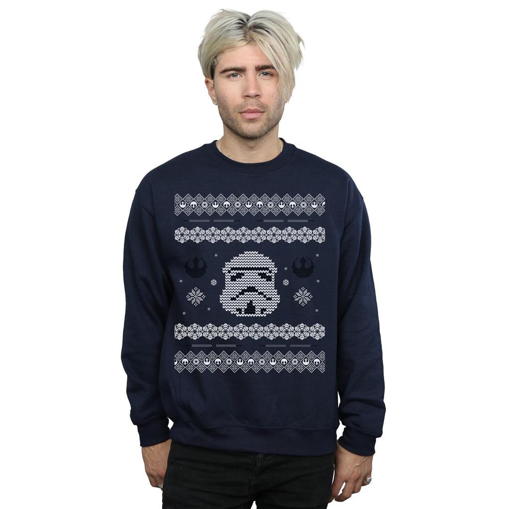 Star Wars Mens Stormtrooper Christmas Fair Isle Sweatshirt