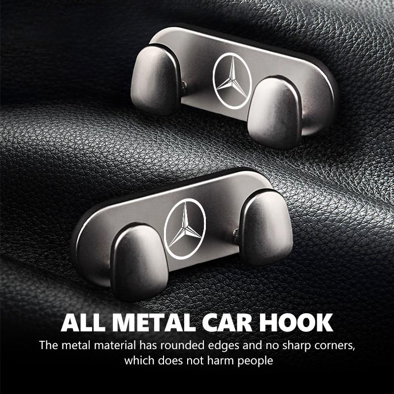 For Benz Zinc Alloy Car Hook Indoor Wall Hanger Sticker Hook Storage Accessories CITAN VITO SPRINTER CLS SLK Sport ML C200 C260 BW0