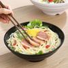 Soup Bowls Melamine Ramen Bowl Ring Stripes Pure Black Fruit Salad Bowl Japanese Style Large Capacity Noodle Bowl Rice