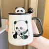 Mug with lid spoon 2025 new female panda cup souvenir ceramic water cup coffee cup