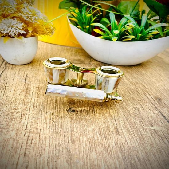 Mother of Pearl Opera Glasses Elegant Brass Binoculars for Theater Birthday Gift