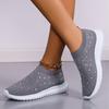 Crystal Breathable Mesh Sneaker Shoes Women Comfortable Soft Bottom Flats Plus Size Non Slip Casual Shoes Women's