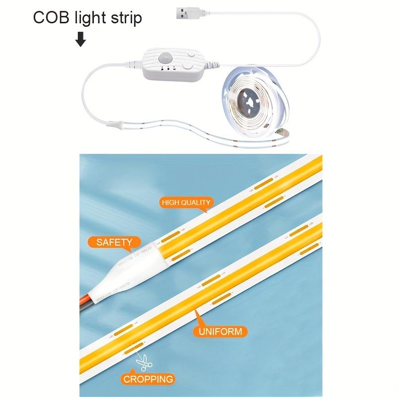 Linear COB LED Strip Lights PIR Motion Sensor USB Flexible 5V Auto ON/OFF Tape Ribbon Diode Lighting for TV Backlight Room Decor