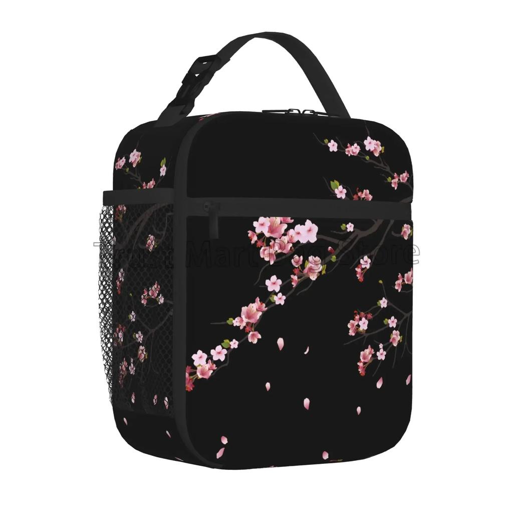 Японская Сакура Цветущая вишня Дерево Изолированная сумка для обеда Многоразовый ланч-бокс для работы Пикник Пляж Герметичный охладитель Bento Tote