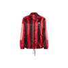 Striped Two-Tone Letter Logo Print Collared Long Sleeve Jacket Men Outerwear Light-Crimson HS3302
