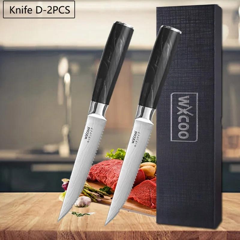 WXCOO Кухонные ножи Бытовые Японские Дамасские Лазерные Нож Сантоку Мясницкий нож Обвалочный Нож для фруктов для приготовления пищи