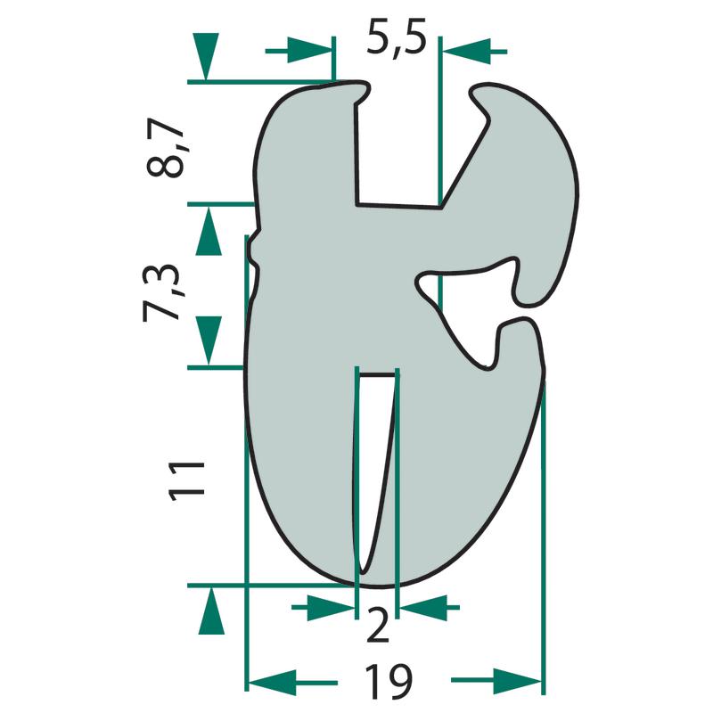 Universal window seal profile 19x27 15