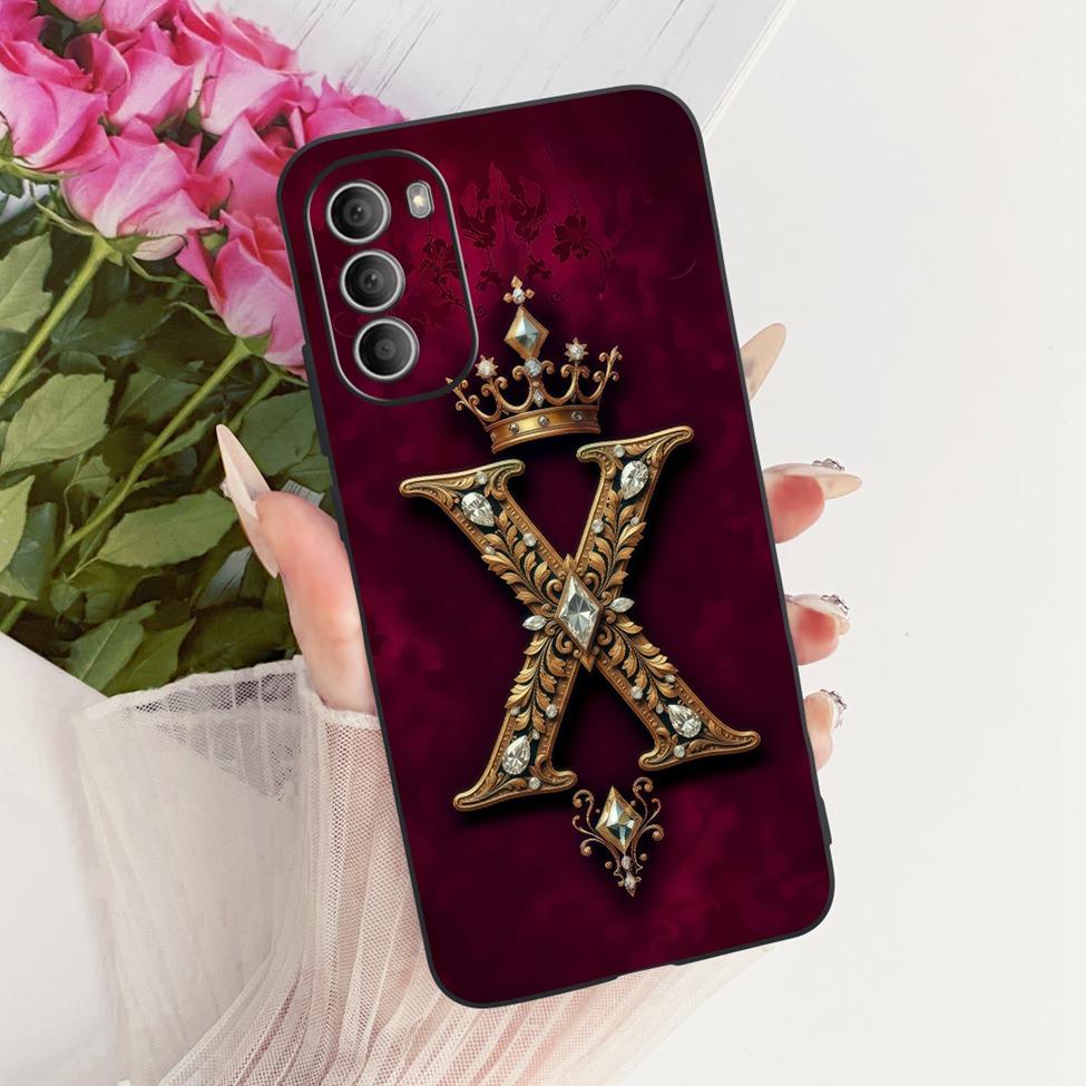 For Motorola Moto G51 5G Case Silicone Luxury Crown Letters 2D Flat Pattern Soft Funda For Moto G51 5G Cover XT2171-2 XT2171-1