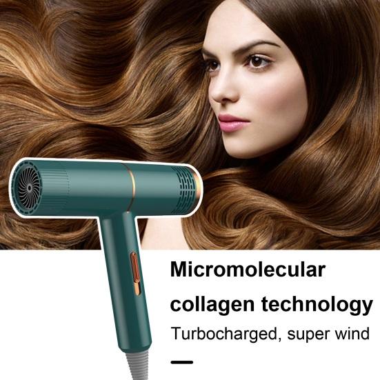 Бытовой фен с мощным синим светом мощностью 800 Вт, уход за волосами с отрицательными ионами, фен для женщин и мужчин, фен для бесшумных и быстросохнущих волос (UK Plug)