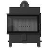 Steel fireplace KRATKI LUCY left 14 kW Ø 200 black thermotec self closing door