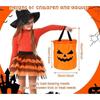 LED Light Halloween Trick Or Treat Bucket Pumpkin Candy Bags Collapsible Halloween Basket For Thanksgiving Party Gift Basket