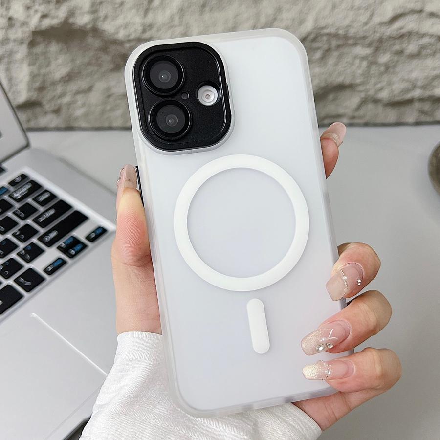 Полупрозрачный матовый улучшенный магнитный чехол для iPhone 16 15 14 13 12 11 Pro Max, совместимый с противоударным защитным чехлом для телефона Magsafe