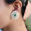 Kundan Gold Plated Stud Earring 925 Sterling Silver Jewelry Handmade Moissanite Earring