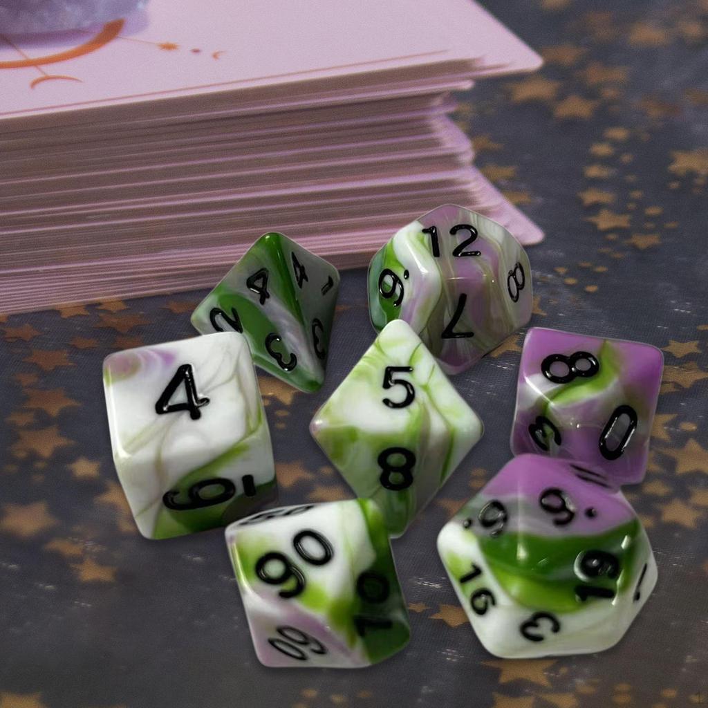 Набор из 7 кубиков для RPG, многогранные, 4 цвета, для кафе ролевых игр