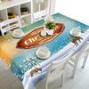 Christmas Gift Fireworks Tablecloth Merry Christmas Waterproof Thicken Rectangular And Round Table Cloth For Wedding