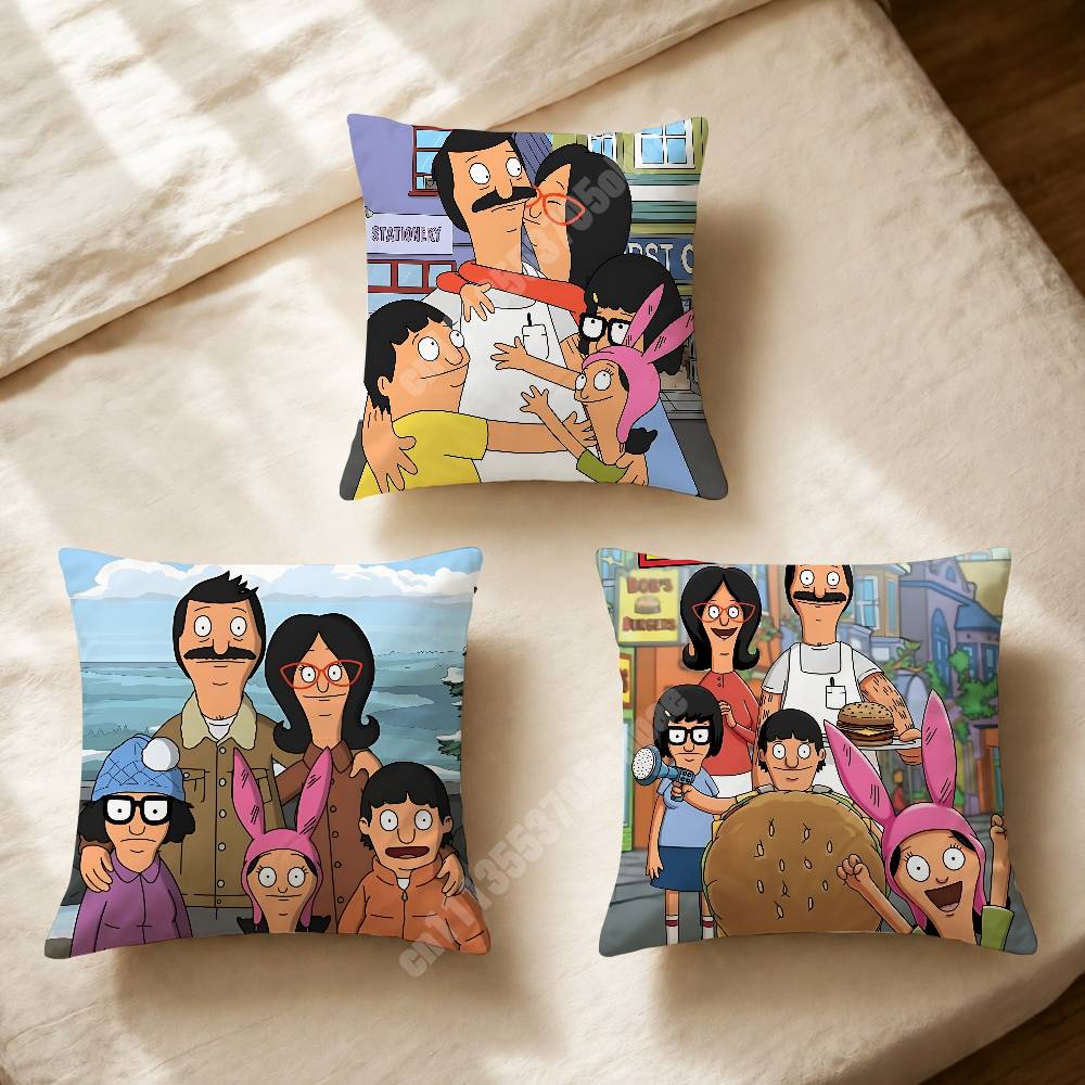 Мультяшная Подушка для Дивана Bob's Burgers Чехол для Подушки Уютный Акцент для Спальни Мебель для Студии