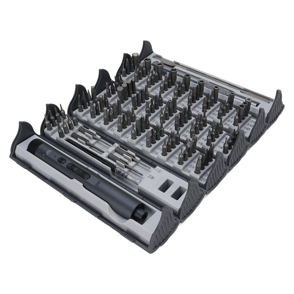 Набор электрических отверток 124 в 1 Беспроводная аккумуляторная отвертка Набор инструментов для ремонта с кейсом для хранения для электроники, телефона, камеры, ноутбука
