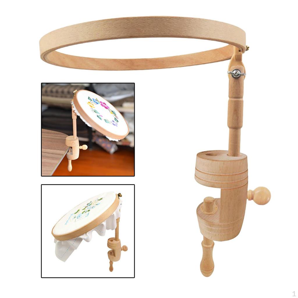 Rotated Lift Embroidery Hoop Holder Stand Stitch Sewing Tool