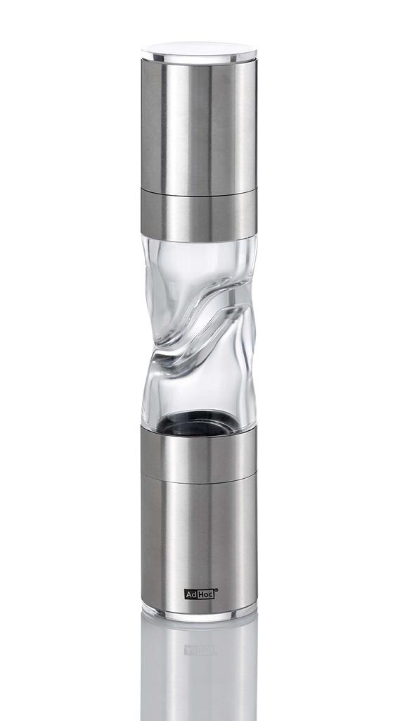 AdHoc Pepper Mill Stainless Steel with Ceramic 120430 [Salt & Large] Cutter®