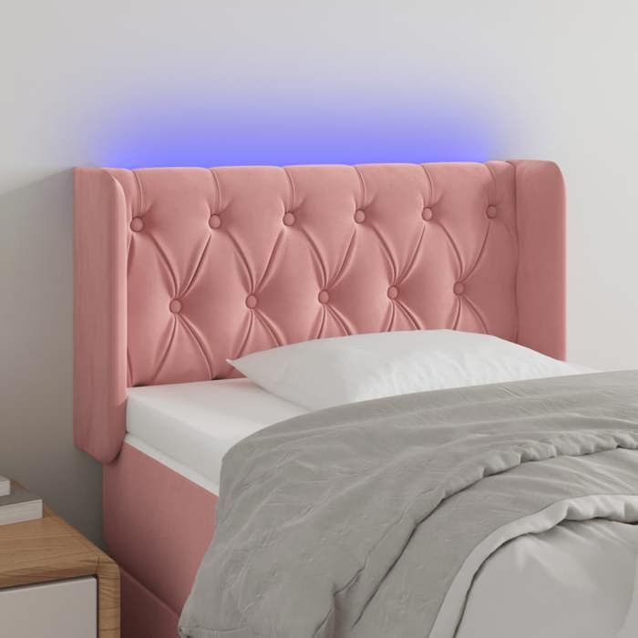 VidaXL LED Headboard Bedroom Furniture Single Bed Accessory Headboard Bed Frame Interior Pink 3123607