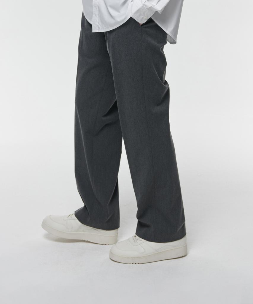 MUSINSA STANDARD Reverse One-Pleat Wide Hidden Banding Slacks [Medium Gray]