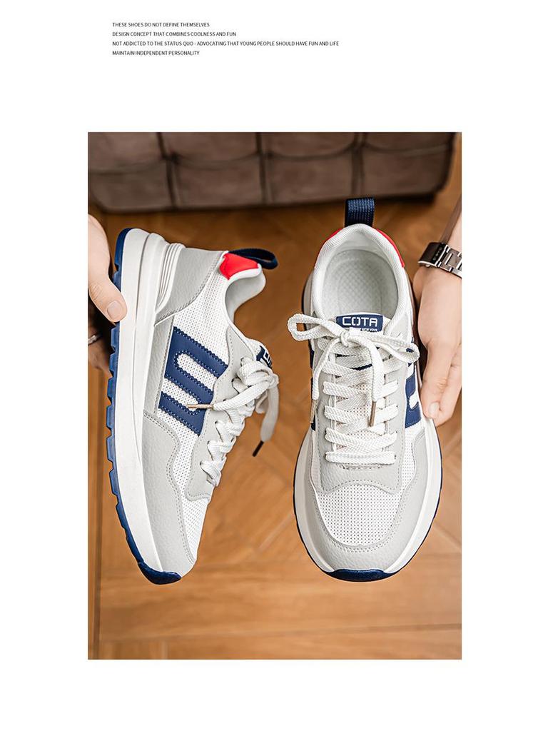 Мужские летние дышащие повседневные кроссовки для бега 2025 - Толстая подошва, износостойкие, универсальные для студентов и отцов.