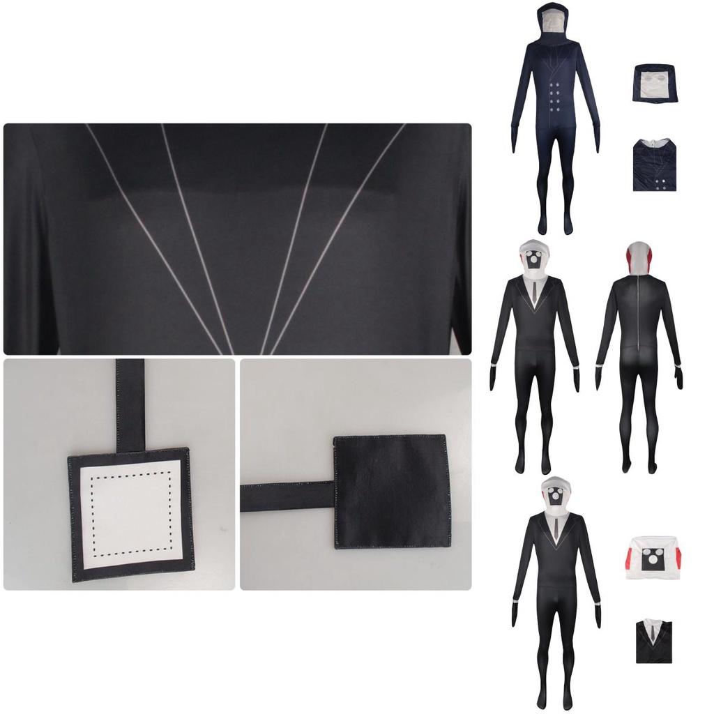 Хэллоуин Игра Скибиди Туалет Косплей Костюм Комбинезон Унисекс Хлопок Разные Размеры