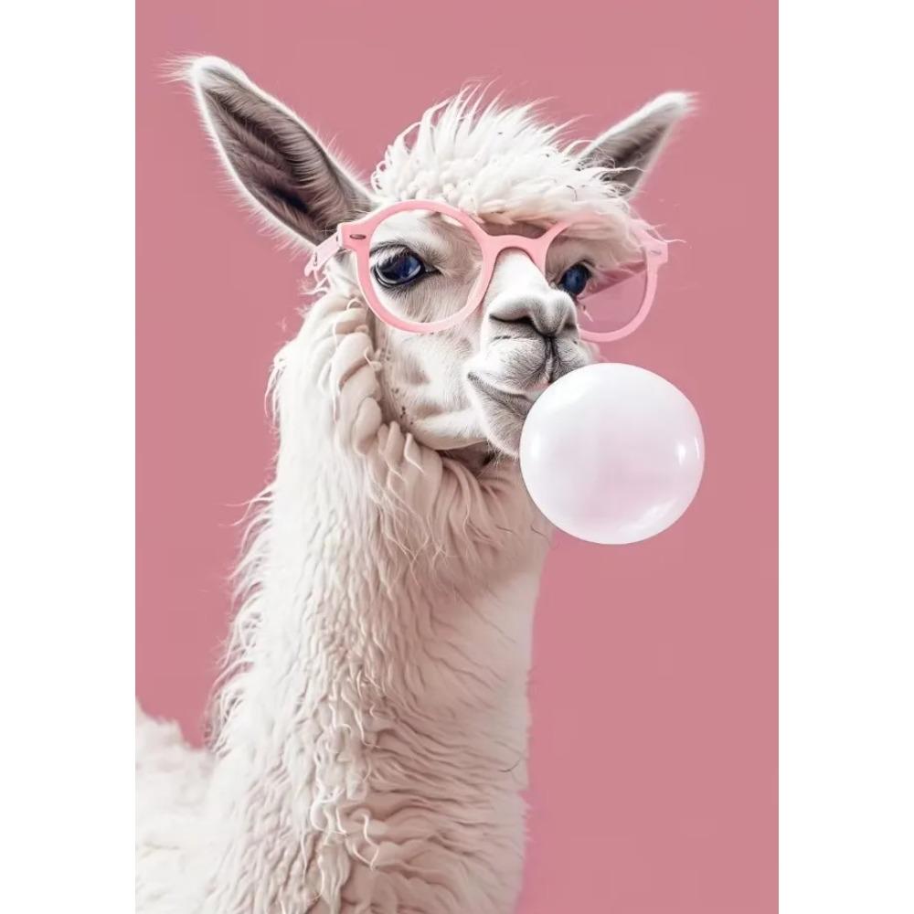 Disco Pink Posters Kitten Llama Koala Prints Canvas Printing Wall Art Picture for Room Home Decor Funny Cute Animal Bubble Party
