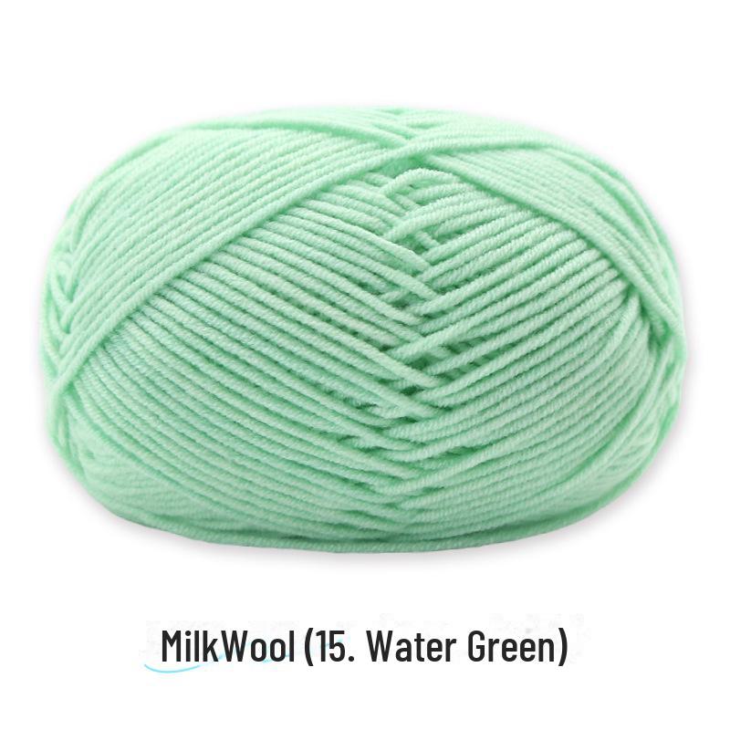 4-Strand Combed Milk Cotton Yarn Ball for DIY Crochet: Doll Making & Baby Sweater/Scarf Kit