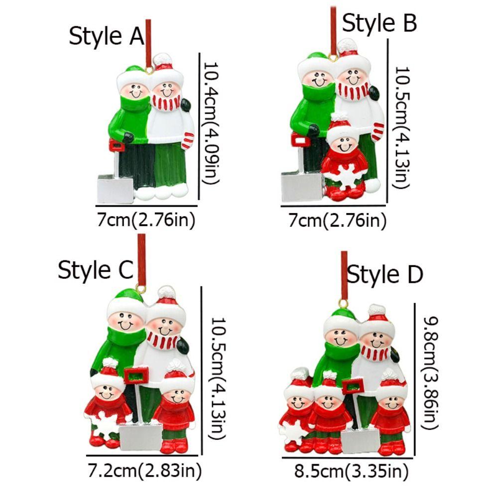 Цветная роспись Семейные Рождественские подвески из смолы Украшения для рождественской елки Рождество