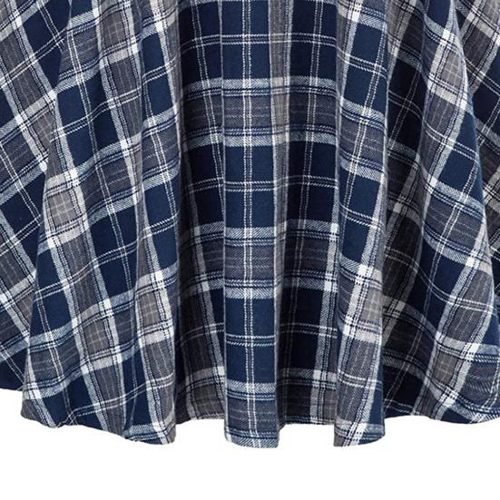 Женская юбка миди в клетку с завышенной талией А-силуэта, с широким подолом, создающая стройнящий эффект, осенне-зимняя юбка