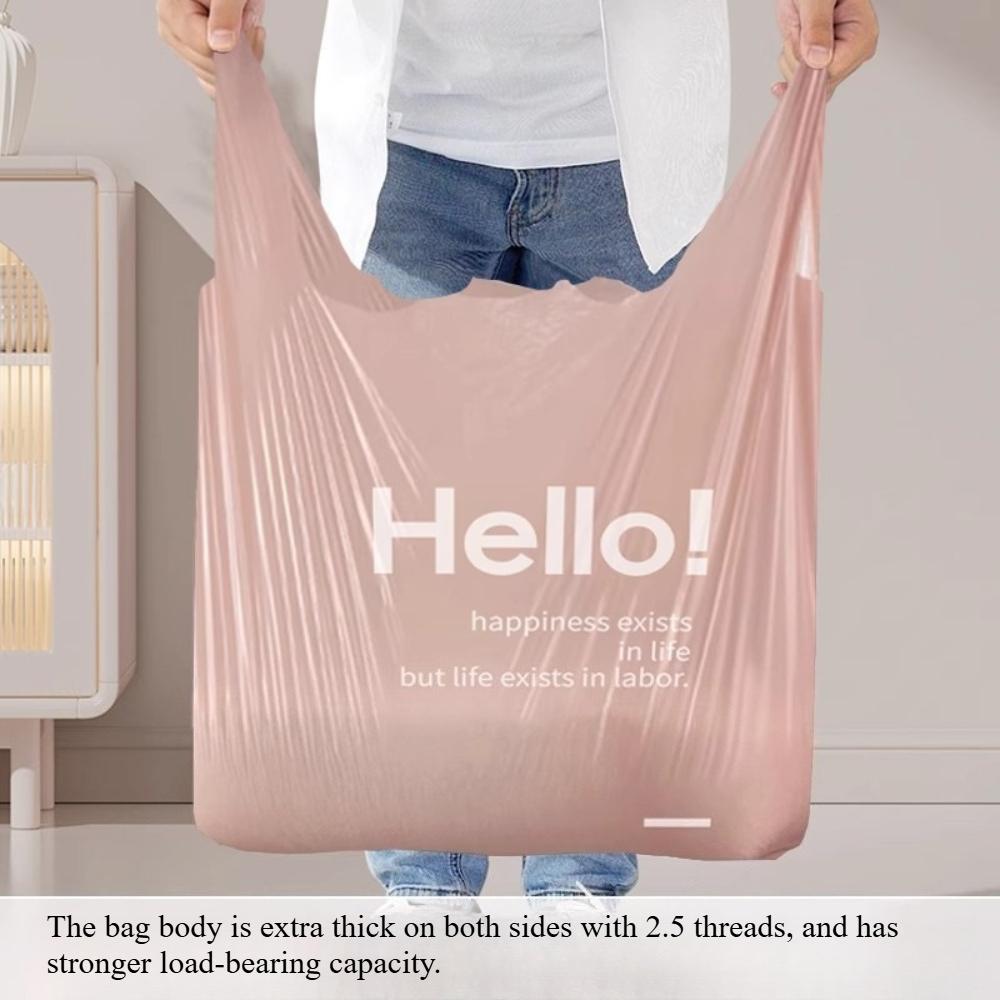 Одноразовые очень плотные мусорные пакеты-жилеты, Большие бытовые пластиковые пакеты для мусора с ручками для кухни/ванной/спальни, Прочные RQSL-BH-3962