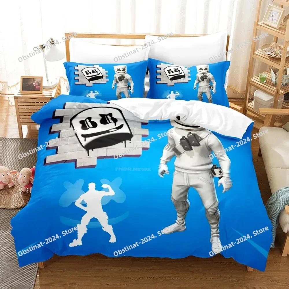 DJ Marshmello Bedding Set Single Twin Full Queen King Size Hip Hop Bed Set Aldult Kid Bedroom Duvetcover Sets 3D Print 035
