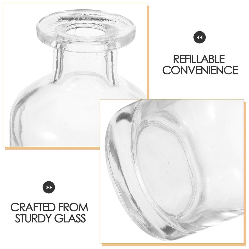 2Pcs Glass Diffuser Bottles for Reed Diffusers Elegant Cylindrical Design Empty Refillable Aromatherapy Jars Small Mouth
