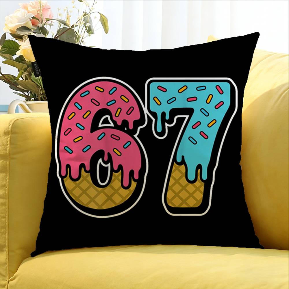 Six Seven 67 World Various Sizes Square Pillow Case For Car Home Bedchamber Decor