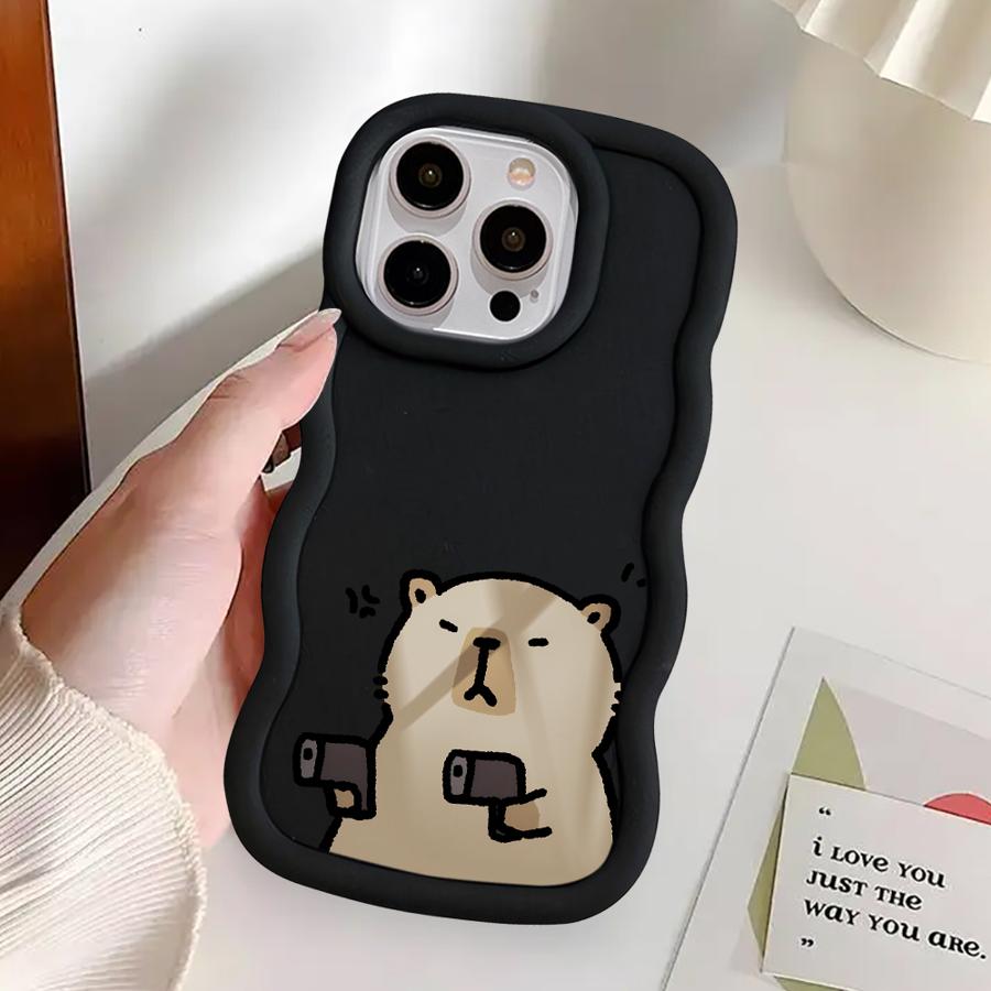 Мягкий чехол для телефона для iPhone 18 XR 14 8 12 17 Air 15 Plus 11 13 16 Pro Max Мультяшный милый капибара