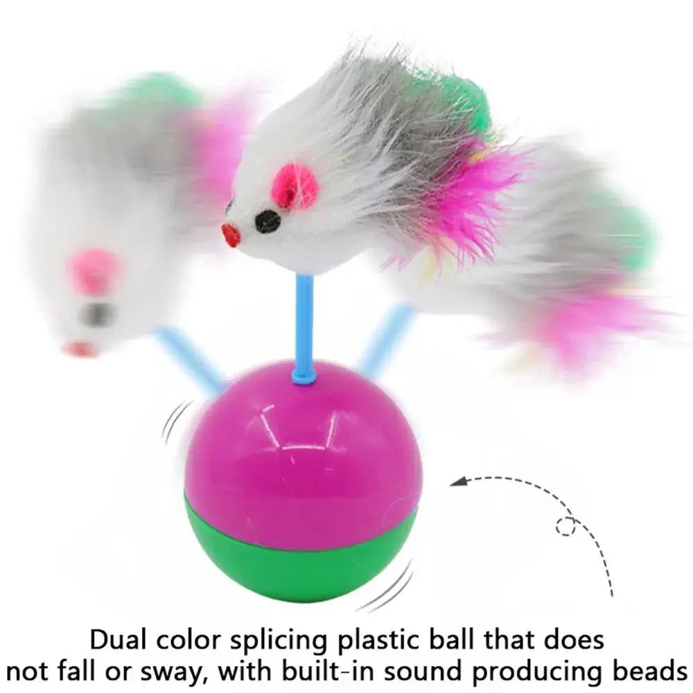 Pet Toys Self-pleasure Feather Cat Teaser Mouse Tumbler Ball Cat Boredom Relief Toys Pet Supplies