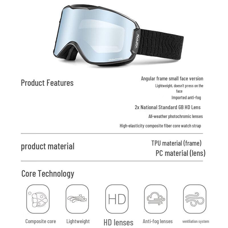 VOZAPOW Double-Layer Anti-Fog Ski Goggles