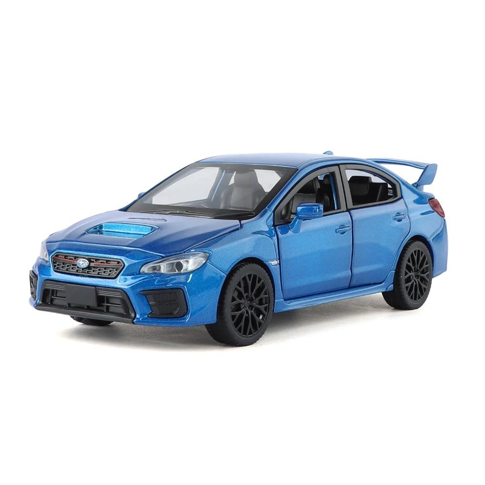 Simulation 1:30 Subaru WRX STI Racing Car Model Pullback Sound Light Alloy Diecast Boy Children's Toy Vehicle Gift Collection