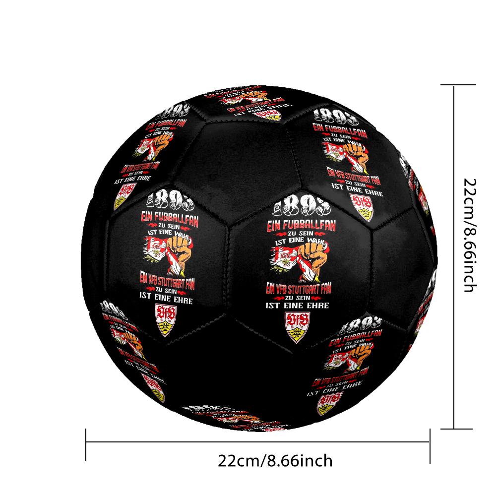 Футбольный мяч для зала VfB Stuttgart Цветной Машинная строчка ПВХ Размер 5 Готов к командным тренировкам и соревнованиям Прочный Высокий отскок Крутой спортивный подарок